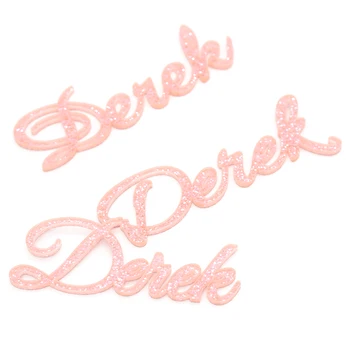 

12x Personalized Shiny Rose Gold Name Laser Cut Acrylic Name Place Name Wedding Banquet Baby Gift Birthday Bit Card Decoration