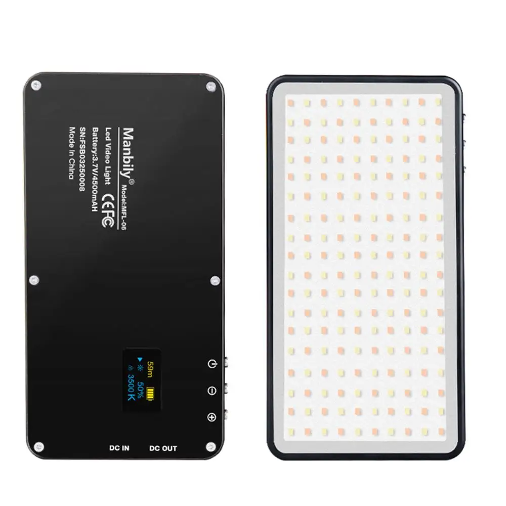 Manbily MFL-06/MFL-03 Luz de vídeo LED Vlog 180 LED foto estudio LED llenar iluminación 3500 K-5700 K para Canon Nikon Sony DSLR cámaras - 1