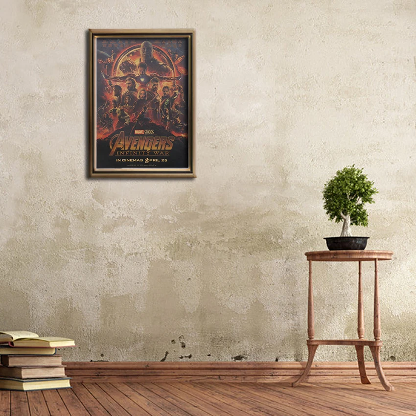 1PC Marvel Movie Poster Vintage Character Kraft Paper Printing Interior Wall Stickers Cafe Wall Art Decoration Painting