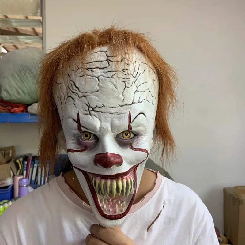 Роскошные Pennywise клоун это часть 2 Косплей Маска Джокер Хэллоуин Необычные Вечерние реквизит