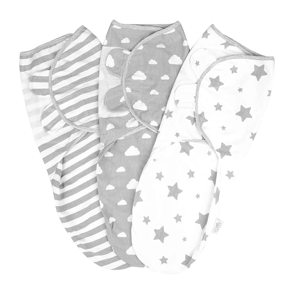 

3pcs Cotton Baby Swaddle Blanket Newborn Cocoon Wrap Cotton Swaddling Bag for 0-3 Months Baby Envelope Sleep sack Bedding Care