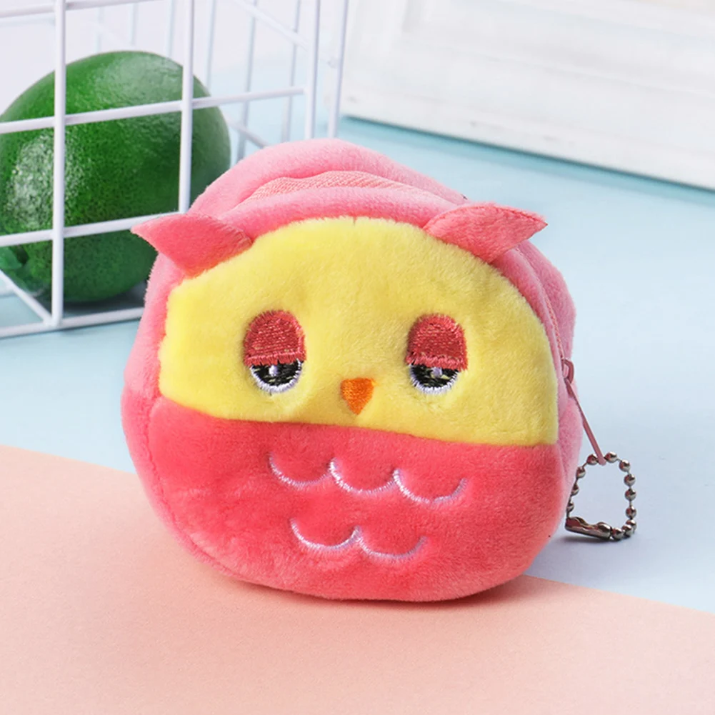 Коричневый Милый портативный стерео молнии ключ девушки мини большой емкости Мягкий Кошелек для монет мешок денег мультфильм Плюшевый подарок - Цвет: Коричневый