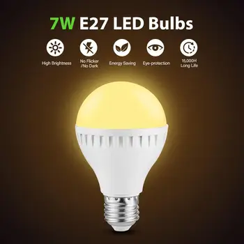 

7W 85-265V Plastic Shell Bulb Warm White E26 / E27 Lamp for Ceiling Table Wall Floor