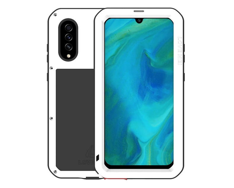 Белый A70s LOVEMEI мощный металлический чехол для samsung Galaxy A70s A70 S крышка+ стекло Броня жизнь водонепроницаемый противоударный алюминиевый корпус телефона - Цвет: Белый
