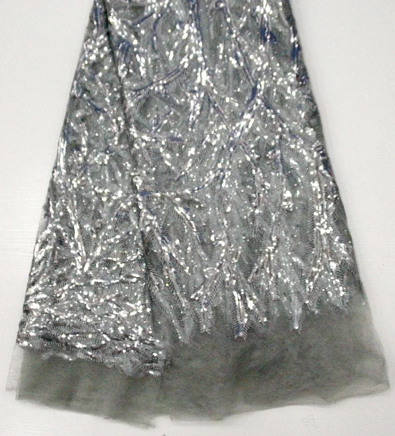 Серая африканская кружевная ткань блестящая французская кружевная ткань блестящая ткань tissu dentelle haute qualite Свадебная Кружевная Ткань 5 ярдов