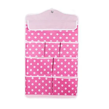 

Wall Bathroom Hanging Storage Bag Polka Dot Small Object Storage 7 Pockets Clear Over Multifunction Room Finishing Organizer
