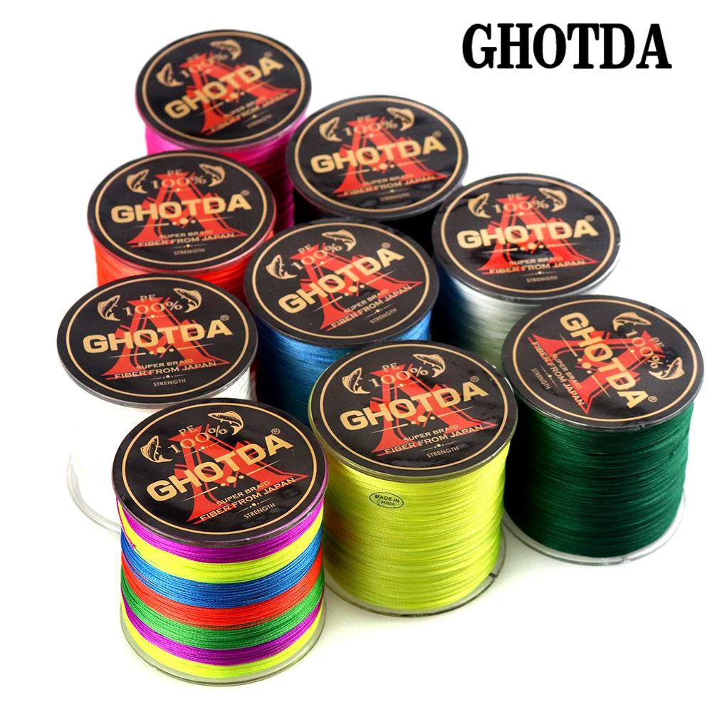 GHOTDA оптовая продажа 500 метров 4 нити плетеная рыболовная леска супер