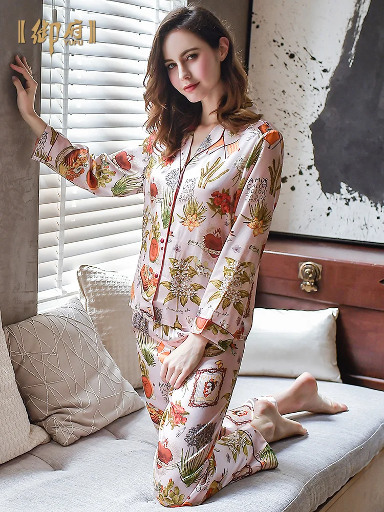 Song of Silk Spring Women's Pajamas Plus Size M-xxl Clothes Ladies Autumn Cotton Homewear Suit Winter Pajamas