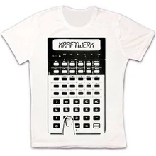 Kraftwerk bolsillo calculadora Synth Pop Electro Retro Vintage Unisex camiseta 1068 eslogans personalizado camiseta