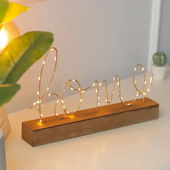 

Wooden LED Lamp Love Letters Birthday Bedroom Light Layout Home Bedside DIY Gift Decorative Figurines Ornaments Living Room