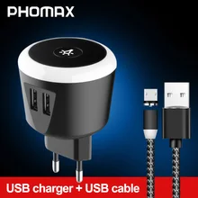 PHOMAX USB зарядное устройство умный светодиодный быстрое зарядное устройство для телефона для iPhone X Xs 8 iPad samsung Galaxy s8 s9 s10 Galaxy HTC Xiaomi Huawei Nexus