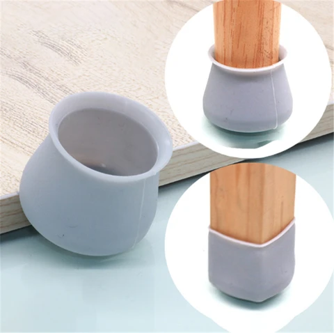 PCs PVC Round Chair Socks Furniture Table Chair Leg Floor Feet Cap Cover Silicone Protector Living Room Bedroom 4x3cm