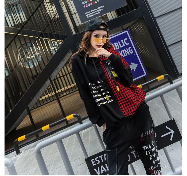Max LuLu, осенняя Европейская мода, женская одежда в стиле панк, женские клетчатые толстовки с капюшоном, винтажные Лоскутные толстовки с принтом