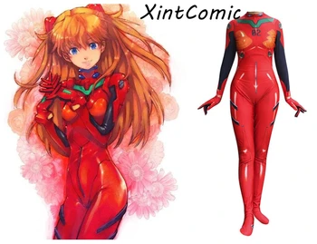 

Anime Asuka Langley Soryu Jumpsuits Cosplay Costume Neon Genesis Evangelion Unisex One Piece Fullbody Zentai Suit Bodysuit