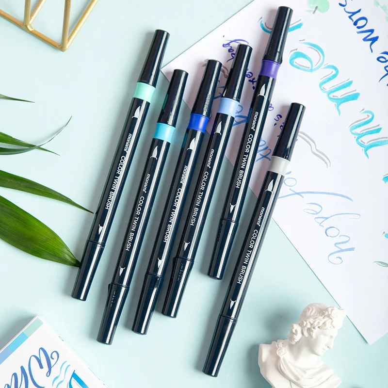 monami twin brush pen