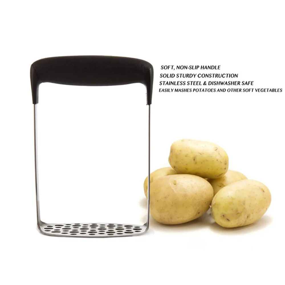 Home Kitchen Accessories Stainless Steel Potato Masher Heat Resistant PP Handle Potatoes Masher Vegetable Tool