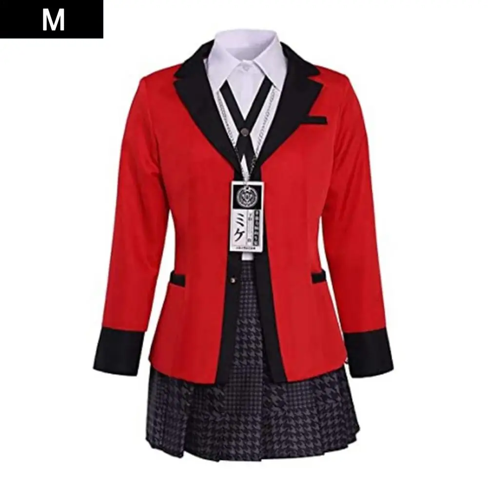 School Uniforms 6-Piece Anime Cosplay Party Costume Full Set Animation Role Play Suits Shirt Skirt Bow Tie Tag Black Socks 1