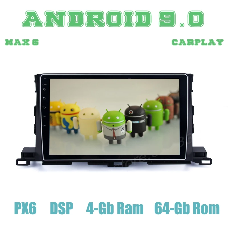 PX6 Android 9 0 Автомобильный GPS DSP плеер для toyota Highlander радио 2015 2016 2017 2018 2019 с 4 + 64 Гб IPS