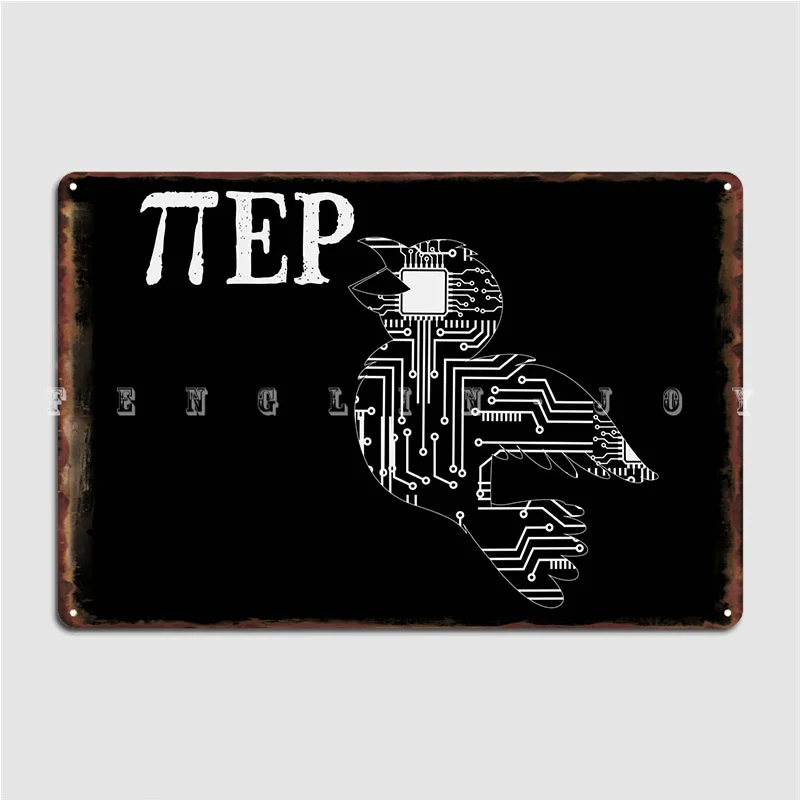 Pi Piep Bird Matematico Metal Sign Murale Poster Club Party Funny Tin Sign Poster