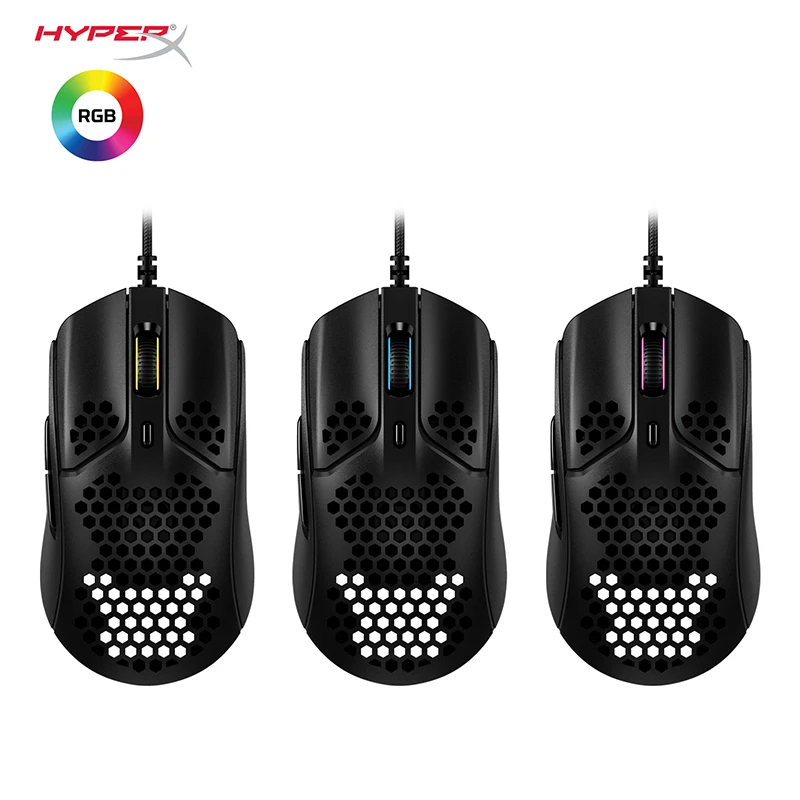 silent computer mouse HyperX Pulsefire Haste Gaming Mouse Ultra-light hex shell design wifi mouse for pc