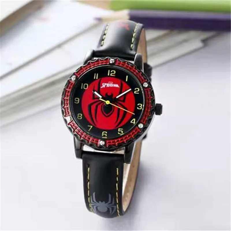 Children Cartoon Watch Boy Primary School Student Clock Spiderman Quartz Watch Luminous Pointer Boy's WristWatch 4