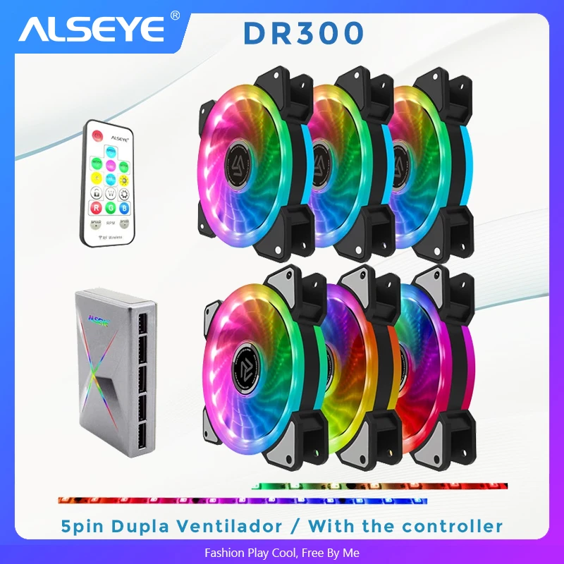 ALSEYE D Ringer Series 120mm LED Computer Case Fan Adjustable RGB and Fan  Speed Remote control support Asus 5v 3pin and Gigabyte|Fans & Cooling| -  AliExpress