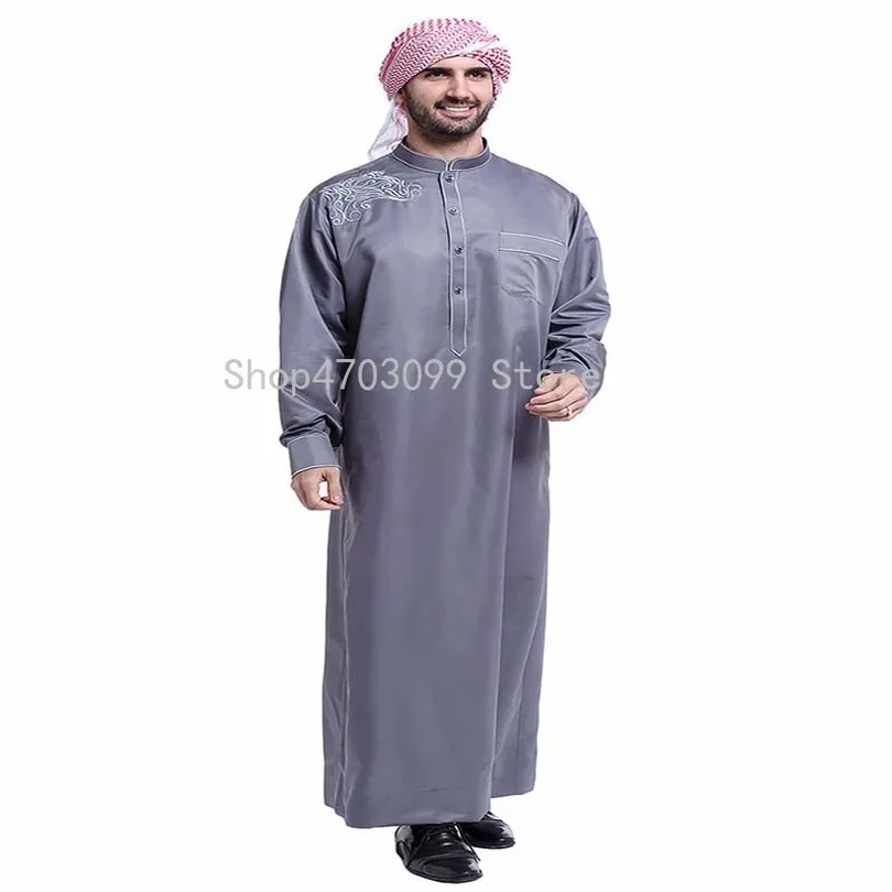 Muslim Men Robe Dishdasha Dress Islamic Arab Kaftan Thobe Abaya Ramadan Costume Muslim Men Robe Dishdasha Dress Islamic Arab Kaftan Thobe Abaya Ramadan Costume