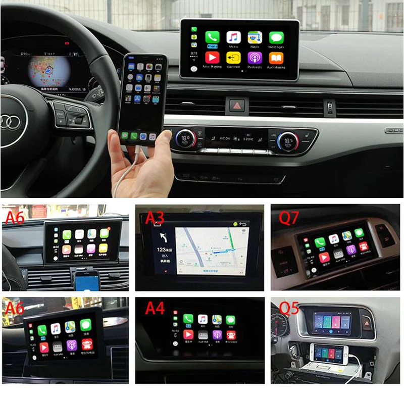 GreenYi Apple Carplay Android Авто DVD для A3 A4 A5 A6 Q3 Q5 Q7 экран обновление MMI iOS AirPlay система