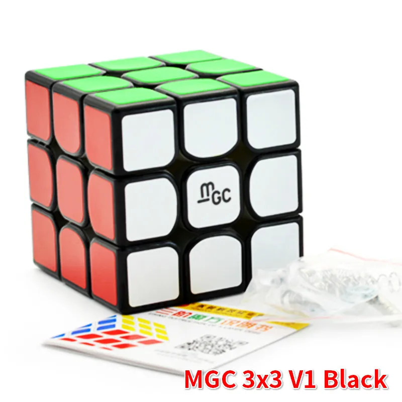Yongjun MGC V1 черный 3x3x3 Магнитный V2 M Stickerless MGC 2x2x2Magic Cube Puzzle для начинающих профессиональные игрушки для детей - Цвет: MGC 3x3 Black V1
