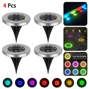 

Solar ground light outdoor 8color solar disc garden light garden ground waterproof lighting courtyard terrace walkway driveway