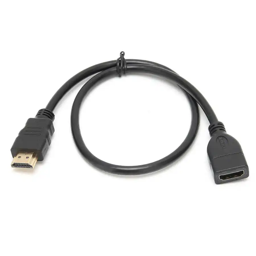 Extension Adapter Cord 50cm Male to Female Extension Cable HD Multimedia Interface Audio