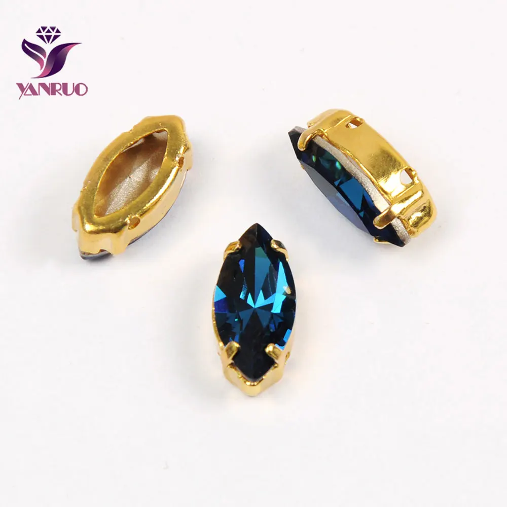 YANRUO, 4200, конский глаз, Необычные камни, золотой коготь, установка, основание, пьедестал, стекло для рукоделия, ювелирное изделие, швейные бусины, алмаз - Цвет: Montana