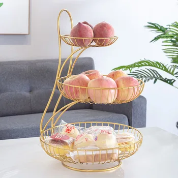 

European fruit plate Living room home three-layer fruit plate creative high-end multi-layer fruit plate fruit basket