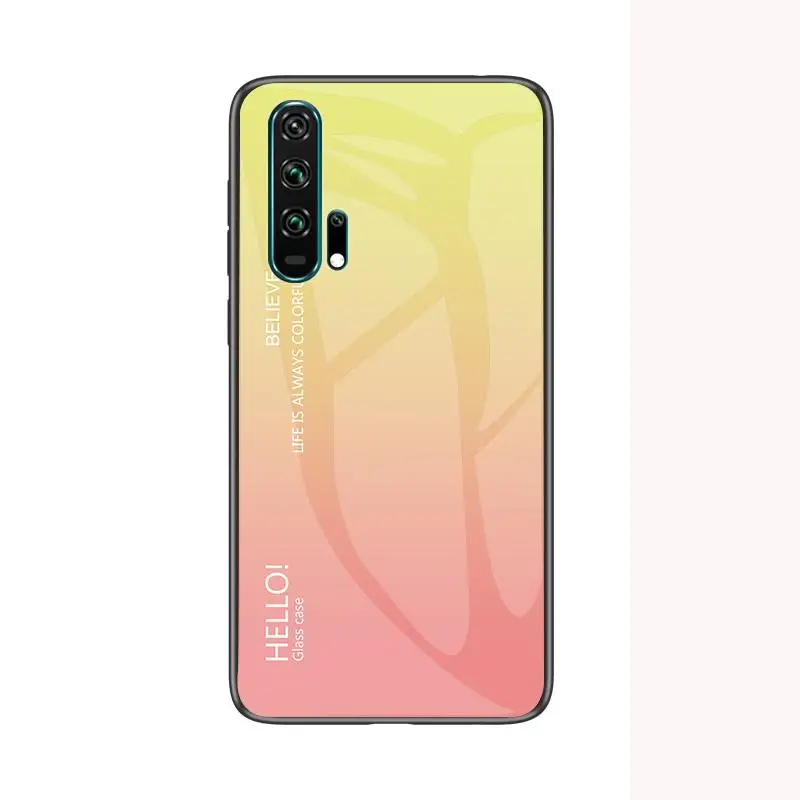 1 Градиент Стекло Крышка для huawei Honor 20 20i 10i 10 9 8 Lite Защитный чехол для Honor 9X 8X 8A 8C 8S 7A 7C Y9 Y7 Y6 мягкие границы - Цвет: 1