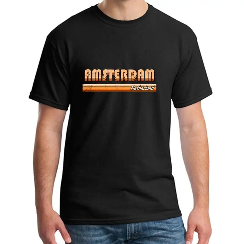 

Custom Amsterdam Netherlands t shirt for men and women cool Comics summer mens tshirts Classical Pop Top Tee