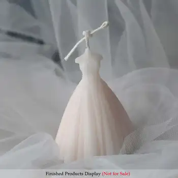 

Silicone Mould DIY Wedding Dress Handmade Wax Melts Soap Candle Making Craft Mold Wedding Dress Shape Wedding Cake Decoration