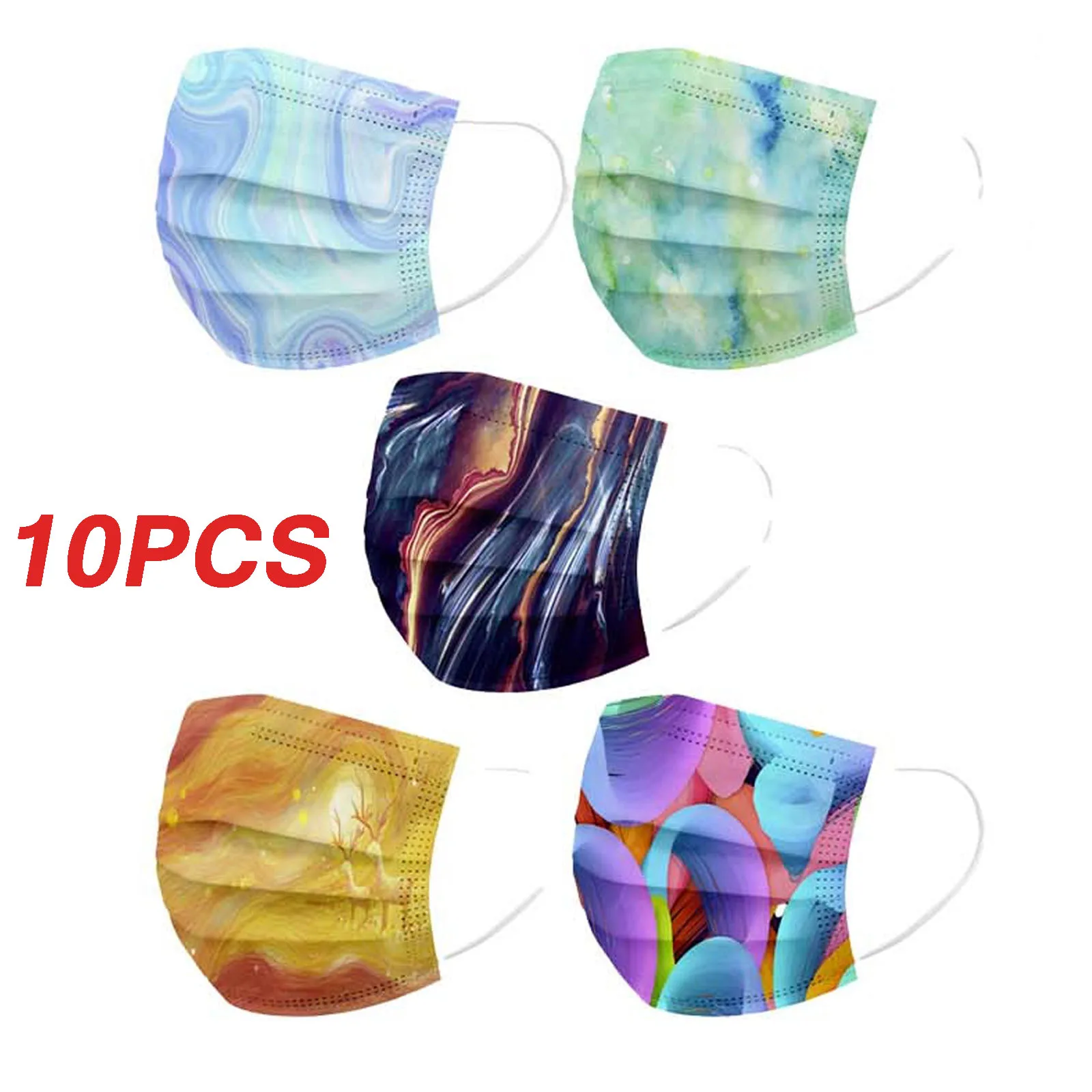 10pcs Mascarillas Adult Breathable Mask For Face Mix Color Negras 3 -layer Non-woven Party Designer Masque Noir | Красота и здоровье
