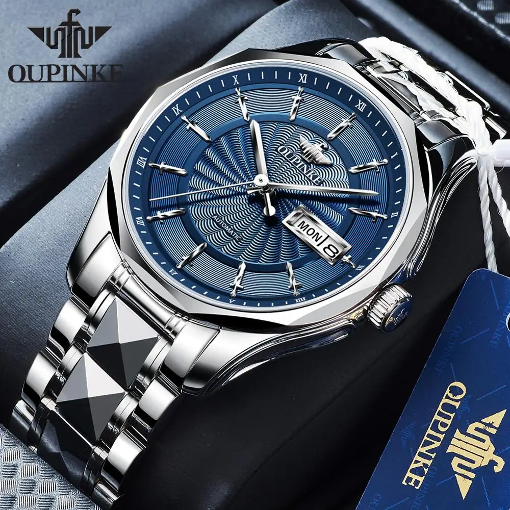 

Top Brand OUPINKE Men Automatic Mechanical Watch Waterproof Stainless Steel Strap Skeleton Men Watch Gift For Male
