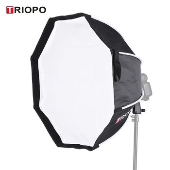 

TRIOPO Foldable 65cm 8-Pole Octagon Softbox with Soft Cloth Handle Photography for Godox Yongnuo Andoer On-camera Flash Light