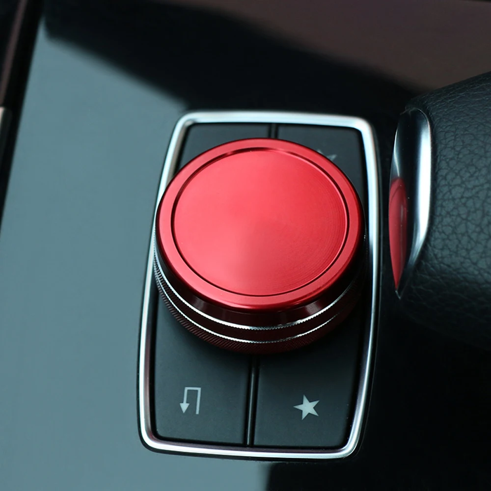 Car-styling-New-arrival-multimedia-knob-decoration-sticker-Cover-Paste-For-Mercedes-Benz-A-B-CLA (3)