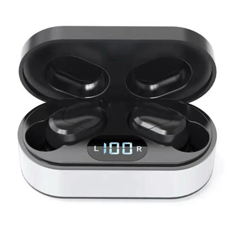 Bluetooth 5 0 Wireless Earphone LED Power Digital Display Stereo Automatic Pairing Waterproof Headset with Charging Case