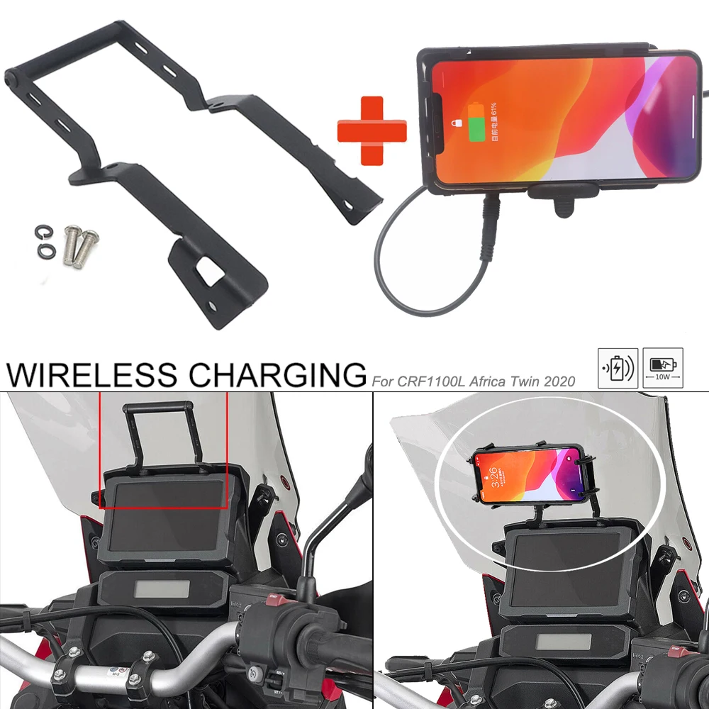 

Phone GPS Navigaton Bracket Wireless Charging For HONDA CRF1100L CRF 1000L Africa Twin CRF 1100 L 2020 Motorcycle Stand Holder