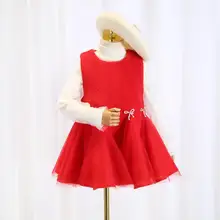 Новое Детское Сетчатое платье-майка, милая одежда принцессы для девочек, 5 шт./партия