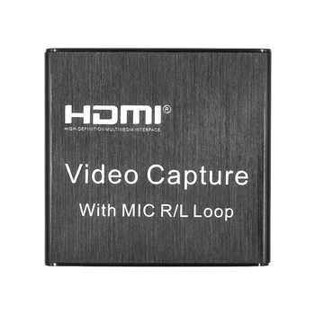 

4K Video Capture Card Usb 2.0 Hdmi Video Grabber Record Box With Mic Loop R/L For Ps4 Game Dvd Recording Live Streaming