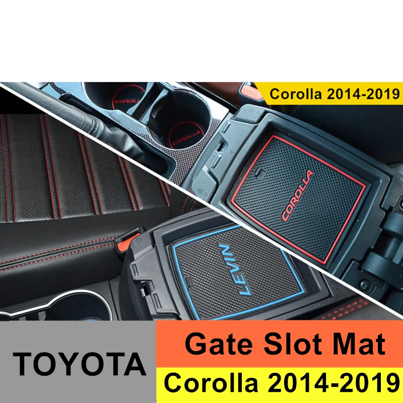 

Non-Slip Gate Slot Mat Rubber Cup Holder Sticker for Toyota Corolla 2014 2015 2016 2017 2018 Gate Slot Pad Door Groove Mat