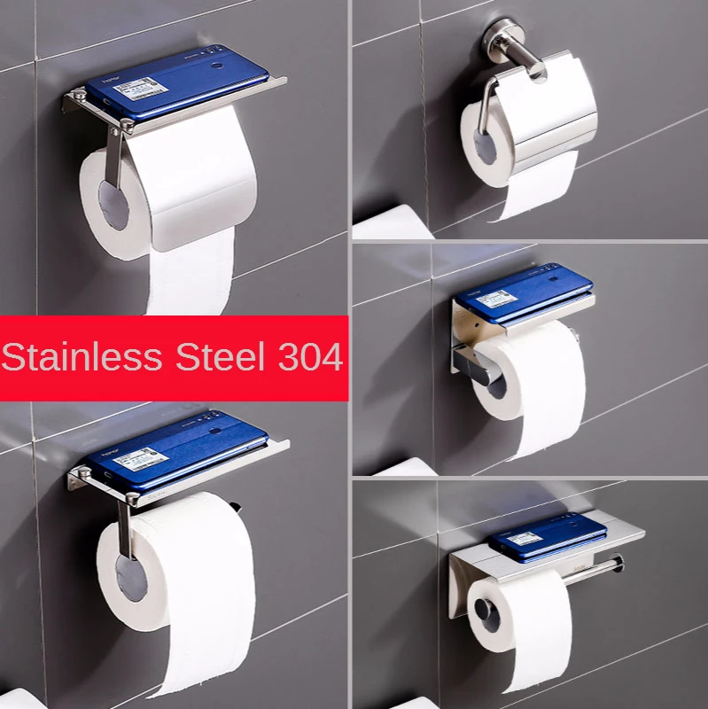 

Multiple Kitchen Roll Paper Accessory Wall Mount Phone Toilet Paper Holder Stainless Steel Bathroom tissue towel accessories
