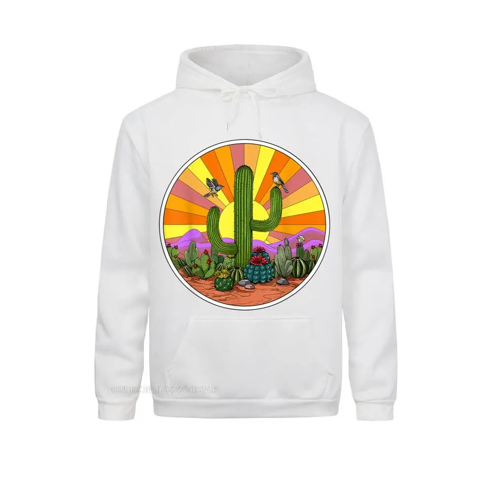 Psychedelic Hippie Cactus Desert Harajuku Retro Vintage Floral Leisure Sweatshirts Wholesale Mens Hoodies Youthful Clothes