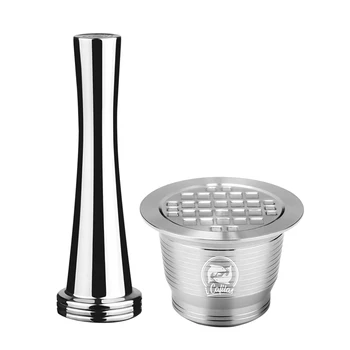 

Metal Coffee Capsule Cup for Nespresso Grinds Filter with Powder Hammer