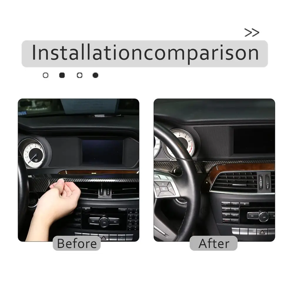 Для Mercedes Benz C Class W204 C180 C200 2011 2012 2013 автомобиля ABS приборной панели дисплей декоративные полосы отделка автомобильные аксессуары