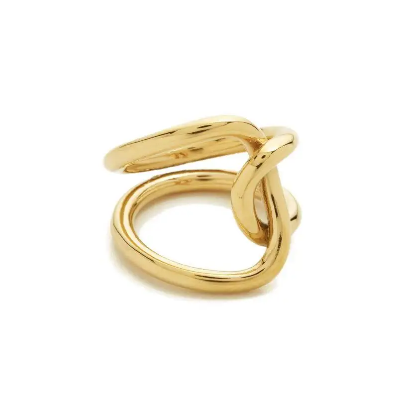 Ретро женское кольцо Mobius с круглой линией, переплетенным узлом, кольцо Rylee, евро-американское Золотое кольцо